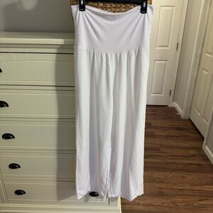 No Boundaries White Linen Blend Wide Leg Pants Lightweight Pull On Size L